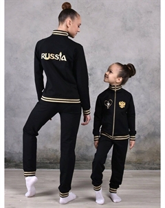 Спортивный костюм для девочки, Черный Wildwins