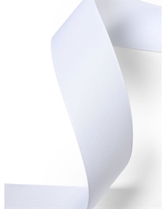 Лента репсовая, 38 мм, 23±1 м, белая №01 Арт узор