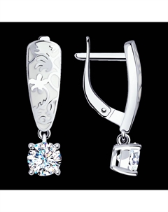 Серьги из серебра с эмалью с фианитами Sokolov