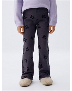 Трикотажные брюки клеш с принтом для девочек Sela