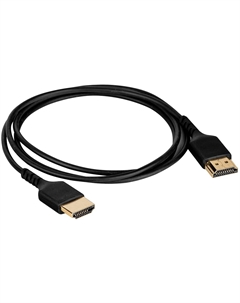 Кабель HDMI WAVC-HDMIUS-0.2M 0.2 м, v.2.0, 19M/19M, 4K/60 Hz 4:4:4, 36 AWG, HDCP 2.2,ультратонкий, позол.разъемы, черный, пакет Wize