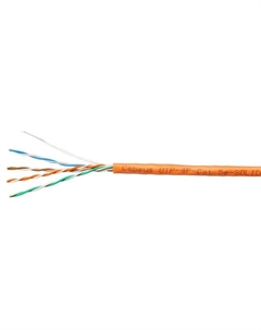 Кабель витая пара U/UTP 5e кат. 4 пары UTP-4P-Cat.5e-SOLID-LSZH-LIGHT 24AWG(0.47 мм), медь, одножильный (solid), внутренний, LSZH, оранжевый, у Cabeus