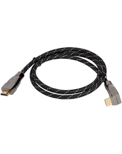 Кабель HDMI WAVC-HDMIRA-10M 10 м., v.2.0, 19M/19M, 4K/60 Hz 4:4:4, 26 AWG, HDCP 1.4, HDCP 2.2, Ethernet, позол.угловой разъем, экран, черный, пак Wize