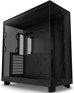 Корпус ATX H6 Flow CC-H61FB-01 черный, без БП, боковая паенль из закалённого стекла, 2*USB 3.2, USB Type-C Nzxt