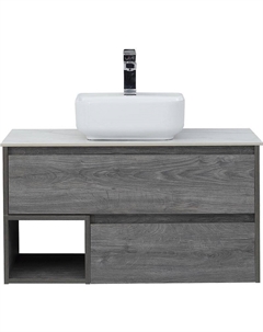 Тумба с раковиной Карлстад 90 425499 подвесная Дуб рошелье Stworki