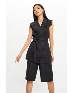 Жакет льняной пиджачного кроя с поясом Electrastyle