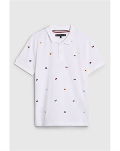 Поло хлопковое с принтом Tommy hilfiger