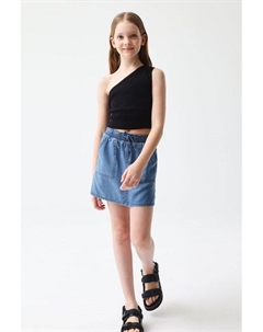 Юбка джинсовая на кулиске с карманами Смена