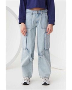 Джинсы с карманами и лямками Смена