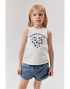 Майка хлопковая с рюшами и принтом Acoola