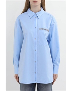 Рубашка оверсайз с карманом и стразами Auranna