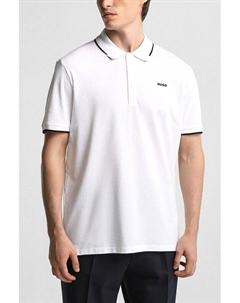Поло хлопковое с контрастными деталями Hugo