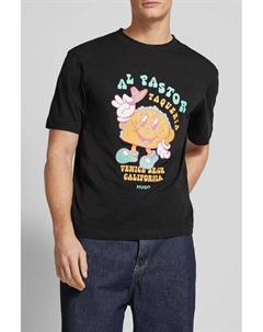 Футболка хлопковая с принтом Hugo blue