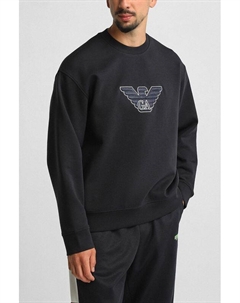 Свитшот хлопковый с логотипом Emporio armani