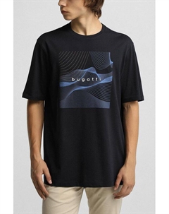 Футболка из смесового хлопка с принтом Bugatti