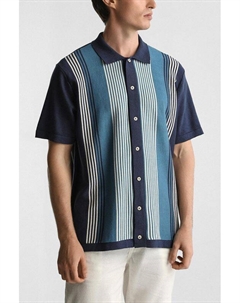 Рубашка хлопковая с коротким рукавом в полоску Blend