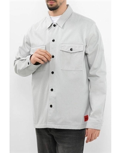 Рубашка хлопковая свободного кроя с карманами Hugo