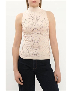 Топ с воротником стойкой и стразами Guess