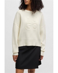 Джемпер свободного кроя с тисненым логотипом Hugo