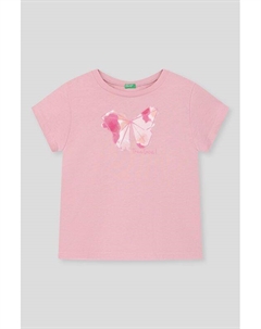 Футболка хлопковая с принтом Benetton