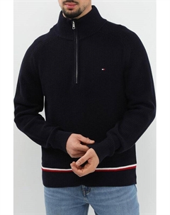 Пуловер хлопковый с воротником на молнии Tommy hilfiger