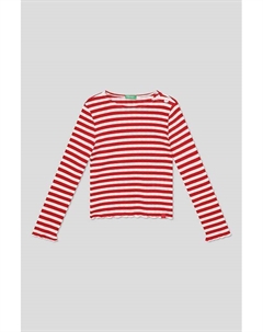 Лонгслив хлопковый в полоску Benetton