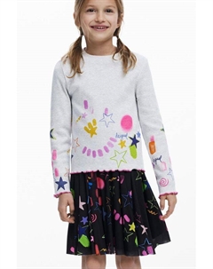 Лонгслив хлопковый с принтом Desigual