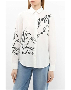 Рубашка хлопковая с принтом в виде рукописных букв Desigual