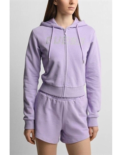 Толстовка хлопковая на молнии с капюшоном Guess