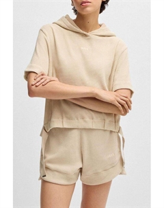 Толстовка с капюшоном из хлопковой смеси с вафельной структурой Boss