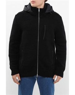 Кардиган из хлопка и шерсти на молнии съемным капюшоном Marc o'polo