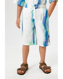 Шорты хлопковые на кулиске с принтом Acoola