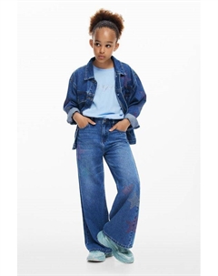 Джинсы расклешенные принтом Desigual