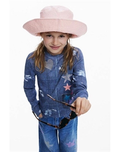 Лонгслив хлопковый с принтом Desigual