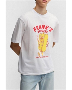 Футболка хлопковая с принтом Hugo blue