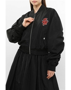 Куртка-бомбер утепленная с пышным рукавом и принтом Karl lagerfeld