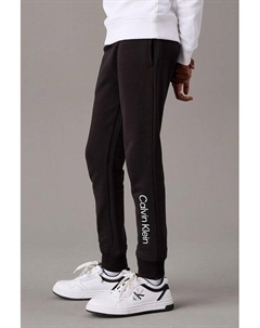 Брюки хлопковые на кулиске с логотипом Calvin klein jeans