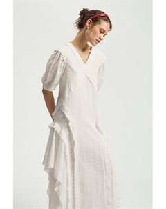 Платье хлопковое с вышивкой и рюшами Nume