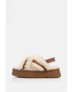 Сандалии замшевые с искусственным мехом Abricot