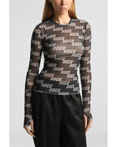 Топ из эластичной сетки с логотипом Hugo