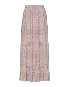 Длинная женская юбка с цветочным принтом, розовый Pieces
