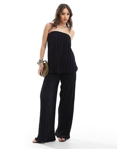 Плиссированный бандо-топ черного цвета 4th & reckless