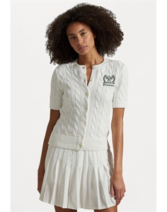 Кардиган WIMBLEDON CABLE SHORTSLEEVE CARDIGAN, кремовый Polo ralph lauren