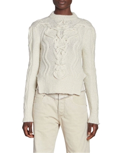 Свитер Elvy из смеси альпаки и пряжи с косами, экрю Isabel marant