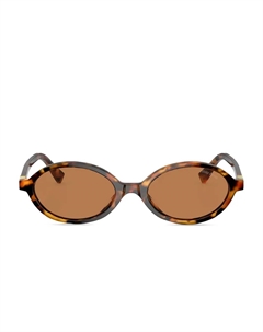 Солнцезащитные очки в овальной оправе, коричневый Miu miu