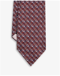 Мужской галстук из шелка с контрастными принтами, бордовый Scalpers