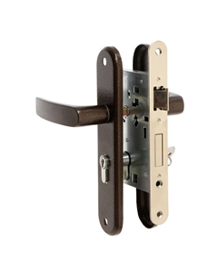 Замок врезной rd009, с ручкой, цвет коричневый Lockland