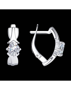 Серьги из серебра с фианитами Sokolov