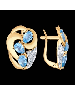 Серьги из золота с топазами и фианитами Sokolov