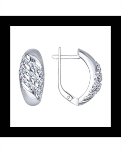 Серьги из серебра с фианитами Sokolov